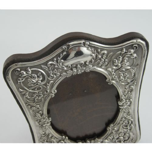 EDWARDIAN SILVER PHOTO FRAME WITH OAK BACK - ADDITIONAL PHOTO 5