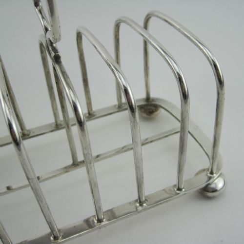 GOOD QUALITY RECTANGULAR EDWARDIAN SILVER TOAST RACK - ADDITIONAL PHOTO 1