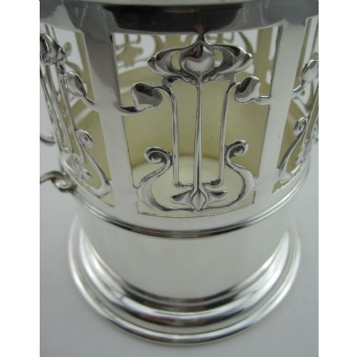 stylish art nouveau silver plated soda or bottle stand - CATEGORY: ANTIQUE SILVER - DATED 1920