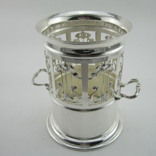 STYLISH ART NOUVEAU SILVER PLATED SODA OR BOTTLE STAND - ADDITIONAL PHOTO 1