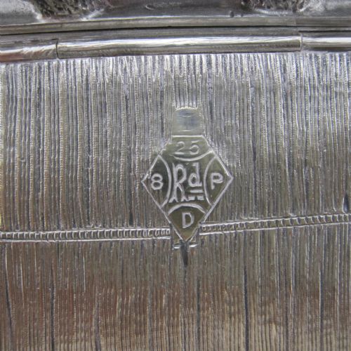 UNUSUAL VICTORIAN SILVER PLATED BISCUIT BOX WITH THATCHED ROOF EFFECT - ADDITIONAL PHOTO 2