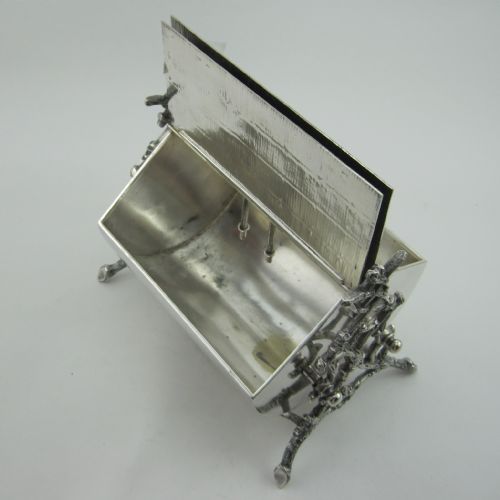 UNUSUAL VICTORIAN SILVER PLATED BISCUIT BOX WITH THATCHED ROOF EFFECT - ADDITIONAL PHOTO 3