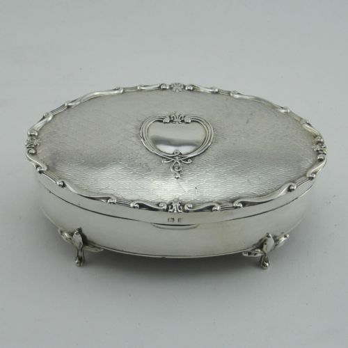 ELKINGTON CO SILVER OVAL JEWELLERY BOX