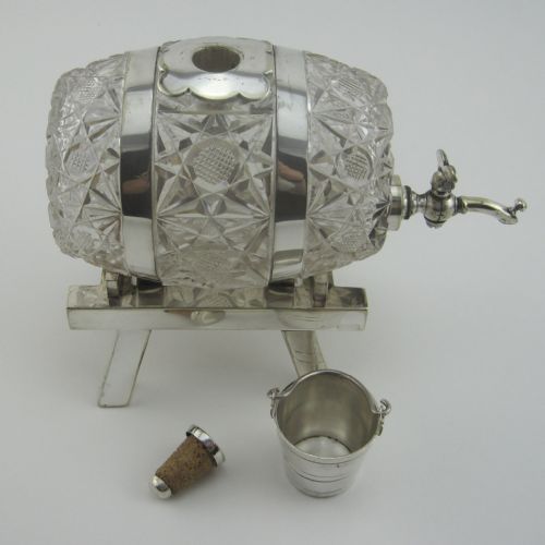 EDWARDIAN MAPPIN WEBB GOOD QUALITY WHISKEY OR SPIRIT BARREL - ADDITIONAL PHOTO 3