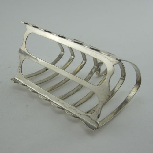 STYLISH PLAIN RECTANGULAR STERLING SILVER TOAST RACK - ADDITIONAL PHOTO 1