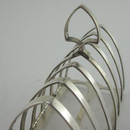 STYLISH PLAIN RECTANGULAR STERLING SILVER TOAST RACK - ADDITIONAL PHOTO 2