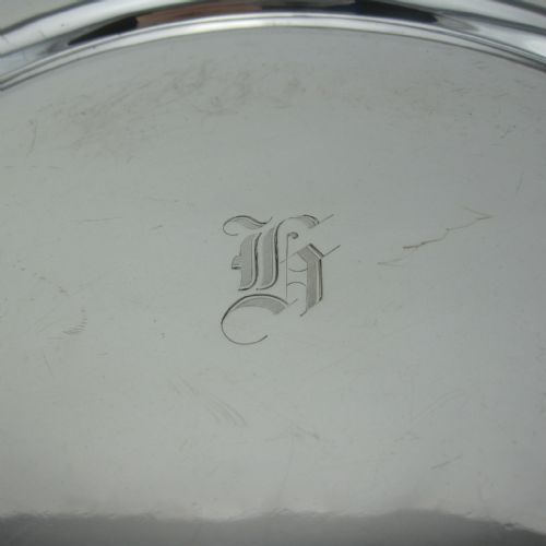 PLAIN STYLISH GLASGOW STERLING SILVER CIRCULAR SALVER - ADDITIONAL PHOTO 1