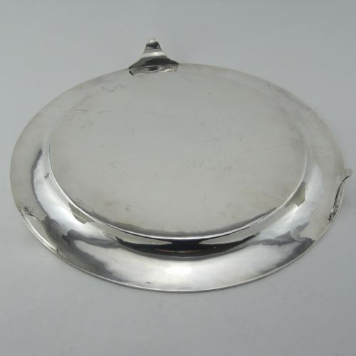 PLAIN STYLISH GLASGOW STERLING SILVER CIRCULAR SALVER - ADDITIONAL PHOTO 4