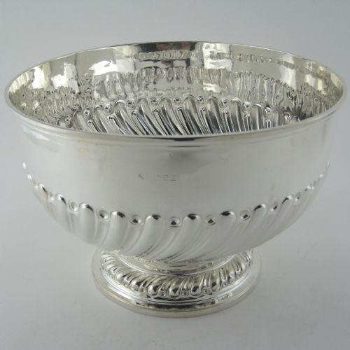 large late victorian sterling silver rose bowl - CATEGORY: ANTIQUE SILVER - DATED 1900
