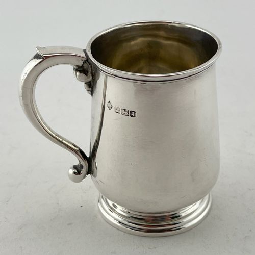 Baluster Shaped Edwardian Sterling Silver Christening Mug
