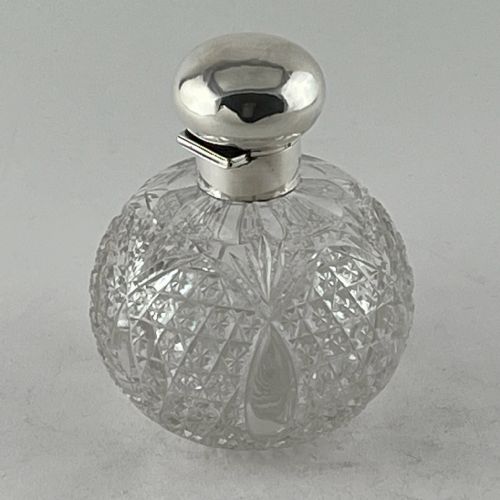 EDWARDIAN CUT GLASS AND STERLING SILVER TOPPED PERFUME BOTTLE - ADDITIONAL PHOTO 2