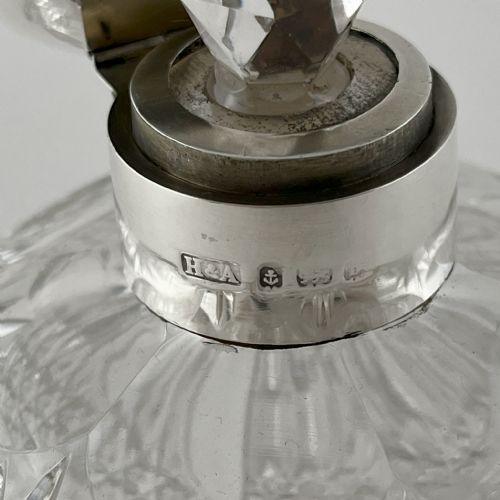 EDWARDIAN CUT GLASS AND STERLING SILVER TOPPED PERFUME BOTTLE - ADDITIONAL PHOTO 3