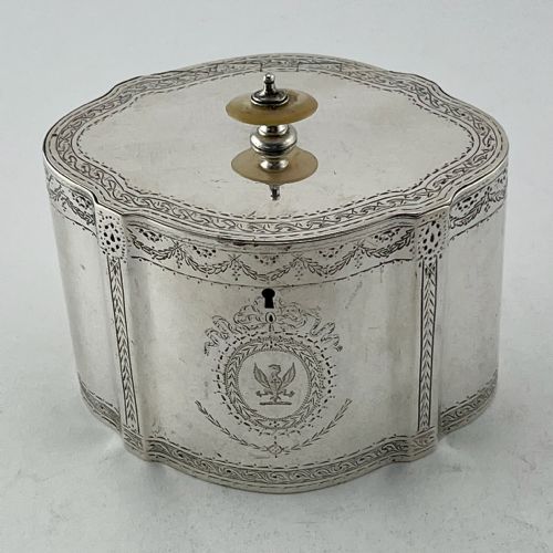 GEORGE III STYLE VICTORIAN STERLING SILVER TEA CADDY - ADDITIONAL PHOTO 2