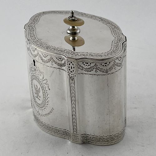 GEORGE III STYLE VICTORIAN STERLING SILVER TEA CADDY - ADDITIONAL PHOTO 3