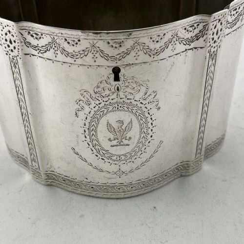 GEORGE III STYLE VICTORIAN STERLING SILVER TEA CADDY - ADDITIONAL PHOTO 5