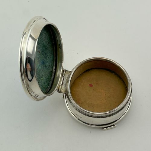 BLUE GUILLOCHE ENAMEL SILK LINED STERLING SILVER JEWELLERY BOX - ADDITIONAL PHOTO 2