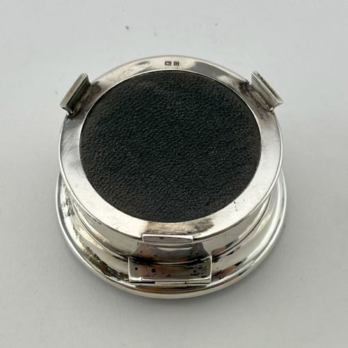BLUE GUILLOCHE ENAMEL SILK LINED STERLING SILVER JEWELLERY BOX - ADDITIONAL PHOTO 4