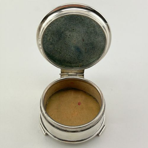 BLUE GUILLOCHE ENAMEL SILK LINED STERLING SILVER JEWELLERY BOX - ADDITIONAL PHOTO 5