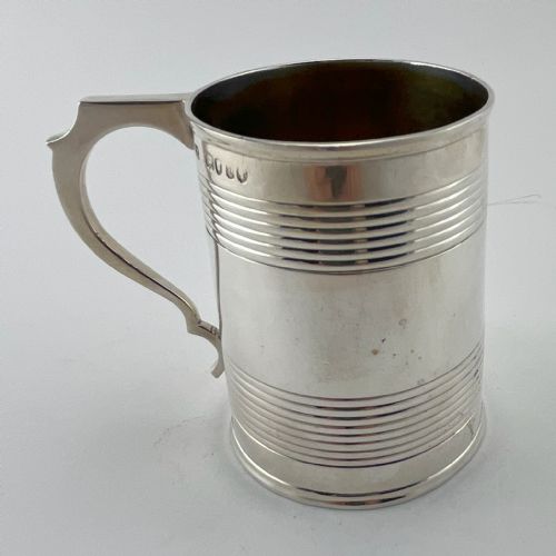 early victorian georgian style sterling silver christening mug - CATEGORY: ANTIQUE SILVER - DATED 1860