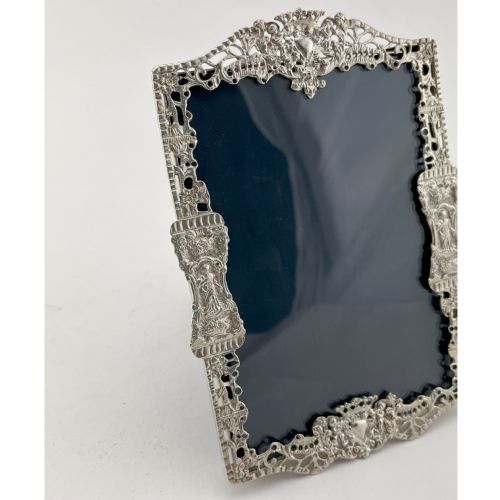 SUPERB QUALITY UNUSUAL CAST STERLING SILVER PHOTO FRAME - ADDITIONAL PHOTO 1