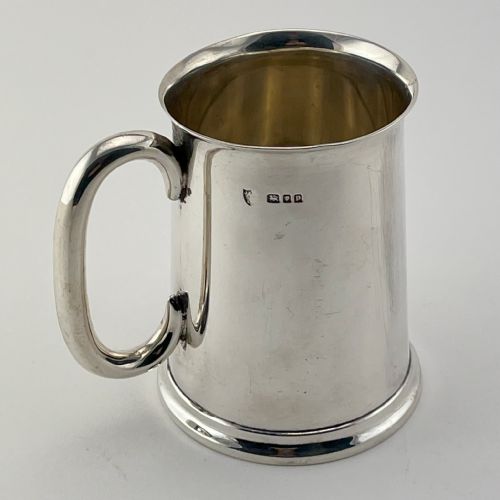STERLING SILVER PINT MUG WITH PLAIN UNENGRAVED BODY - ADDITIONAL PHOTO 2