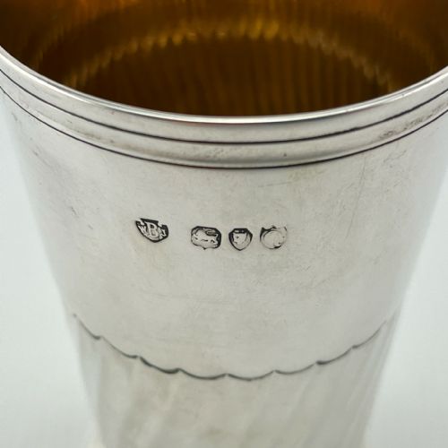 VICTORIAN STERLING SILVER TAPERING VASE OR BEAKER - ADDITIONAL PHOTO 3