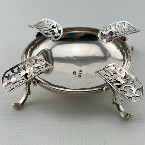 UNUSUAL ANTIQUE STERLING SILVER ASH TRAY - ADDITIONAL PHOTO 3