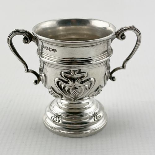miniature sterling silver vase shaped trophy cup - CATEGORY: ANTIQUE SILVER - DATED 1920