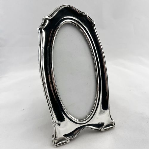 PAIR OF ANTIQUE OVAL STERLING SILVER PHOTO FRAMES - ADDITIONAL PHOTO 2