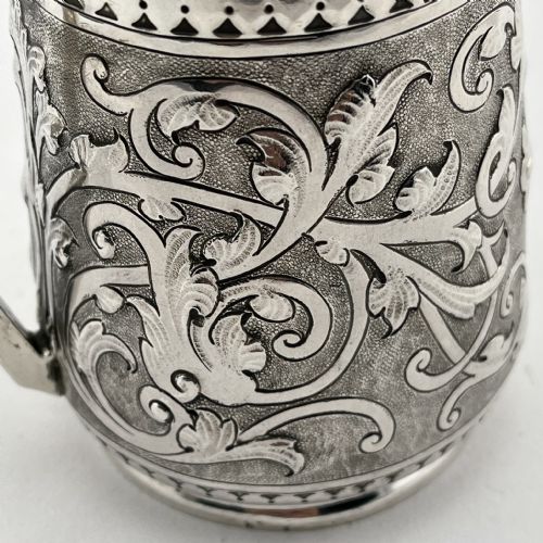 PRETTY VICTORIAN STERLING SILVER HALF PINT CHRISTENING MUG - ADDITIONAL PHOTO 5