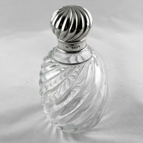 ANTIQUE SAMPSON MORDAN STERLING SILVER TOPPED PERFUME BOTTLE - ADDITIONAL PHOTO 1