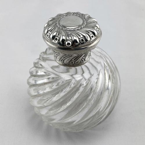 victorian william comyns sterling silver and cut glass perfume bottle - CATEGORY: ANTIQUE SILVER - DATED 1890