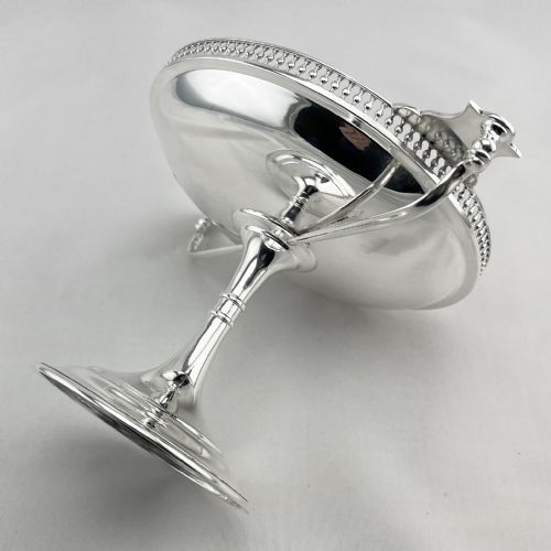 PAIR OF ELEGANT GOOD QUALITY STERLING SILVER COMPORT DISHES - ADDITIONAL PHOTO 4
