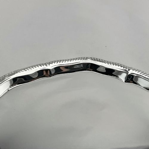 VICTORIAN STERLING SILVER GEORGE III STYLE FOOTED SALVER - ADDITIONAL PHOTO 1