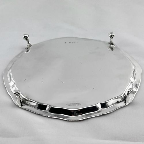 VICTORIAN STERLING SILVER GEORGE III STYLE FOOTED SALVER - ADDITIONAL PHOTO 4