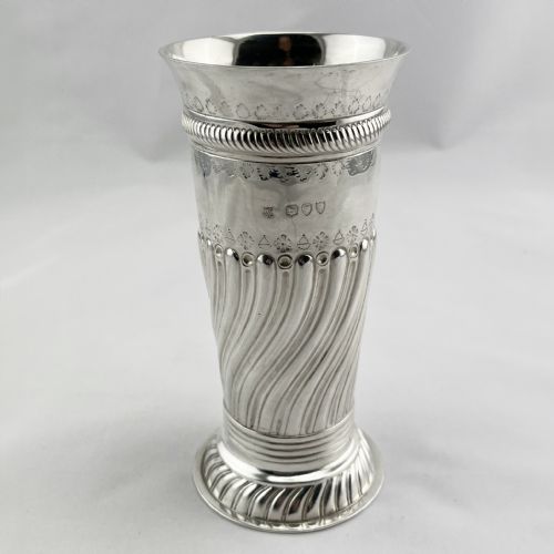 decorative victorian sterling silver vase or beaker - CATEGORY: ANTIQUE SILVER - DATED 1890