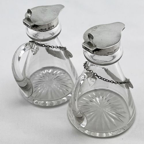 PAIR OF STERLING SILVER AND GLASS WHISKY NOGGINS - ADDITIONAL PHOTO 4