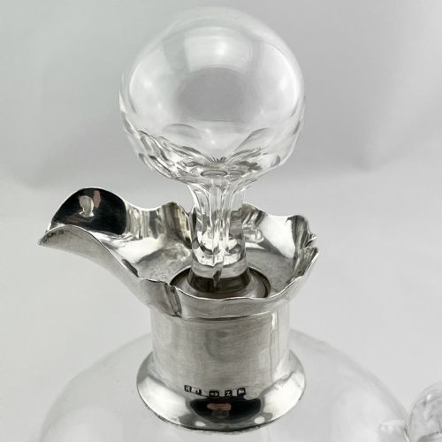 LATE VICTORIAN STERLING SILVER NECKED WHISKY DECANTER - ADDITIONAL PHOTO 3
