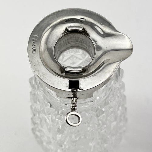 LATE VICTORIAN STERLING SILVER NECK BETJEMANN BROTHERS LOCKING DECANTER - ADDITIONAL PHOTO 4