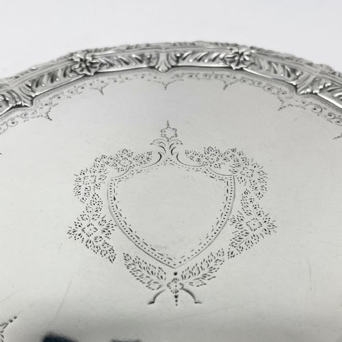ATTRACTIVE VICTORIAN STERLING SILVER SALVER - ADDITIONAL PHOTO 1