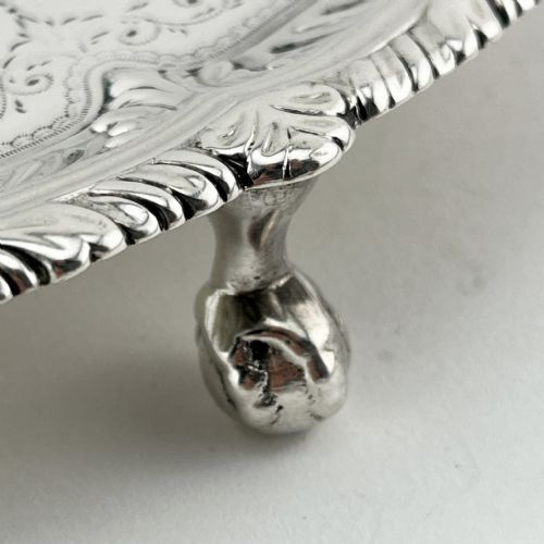 ATTRACTIVE VICTORIAN STERLING SILVER SALVER - ADDITIONAL PHOTO 4