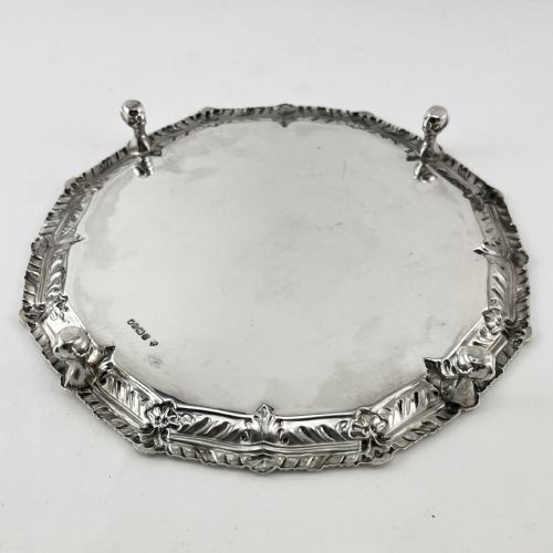 ATTRACTIVE VICTORIAN STERLING SILVER SALVER - ADDITIONAL PHOTO 5