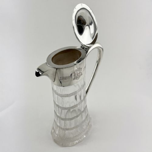 STERLING SILVER MOUNTED CLARET JUG WITH PLAIN MOUNT - ADDITIONAL PHOTO 2