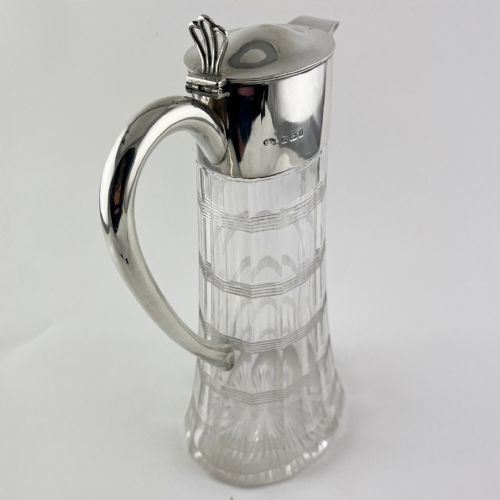 STERLING SILVER MOUNTED CLARET JUG WITH PLAIN MOUNT - ADDITIONAL PHOTO 3
