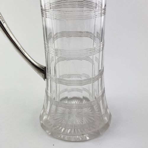 STERLING SILVER MOUNTED CLARET JUG WITH PLAIN MOUNT - ADDITIONAL PHOTO 4