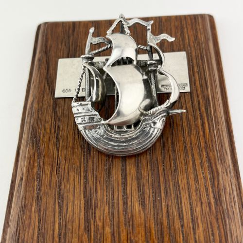 STERLING SILVER DESK PAPER CLIP WITH GALLEON SHIP MOTIF - ADDITIONAL PHOTO 1