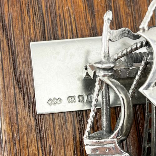 STERLING SILVER DESK PAPER CLIP WITH GALLEON SHIP MOTIF - ADDITIONAL PHOTO 3