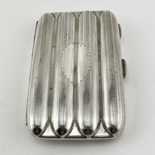 antique stirling silver pocket cigar case - CATEGORY: ANTIQUE SILVER - DATED 1920