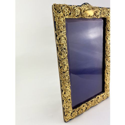 UNUSUAL EDWARDIAN DECORATIVE GOLD PLATED PHOTO FRAME - ADDITIONAL PHOTO 1