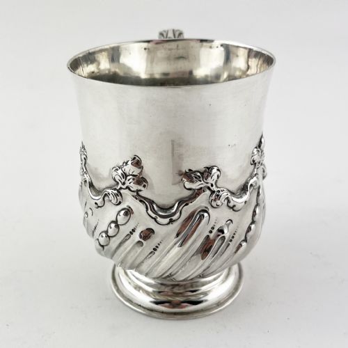 victorian sterling silver christening mug with very good gauge of silver - CATEGORY: ANTIQUE SILVER - DATED 1890